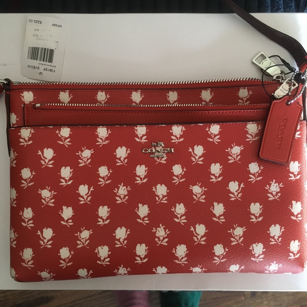 Coach Cross Body Leather Bag with Pop Up Pouch